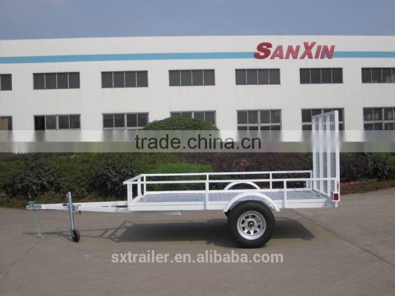 Flat Trailer with galvanized sheet and loading ramp for goods F-510