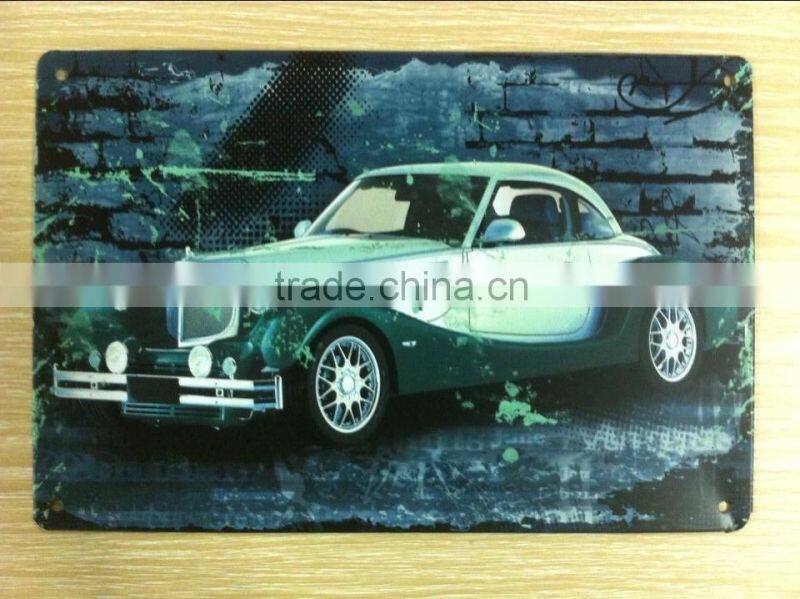 Advertising decorative embossed metal tin plaqe vintgae retro wall tin plaque