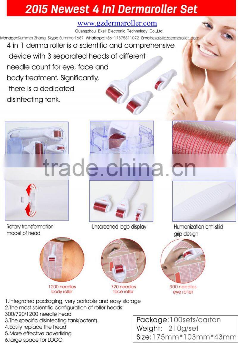Best price titanium dermo roll 300/720/1200 needles with replcaeable roller