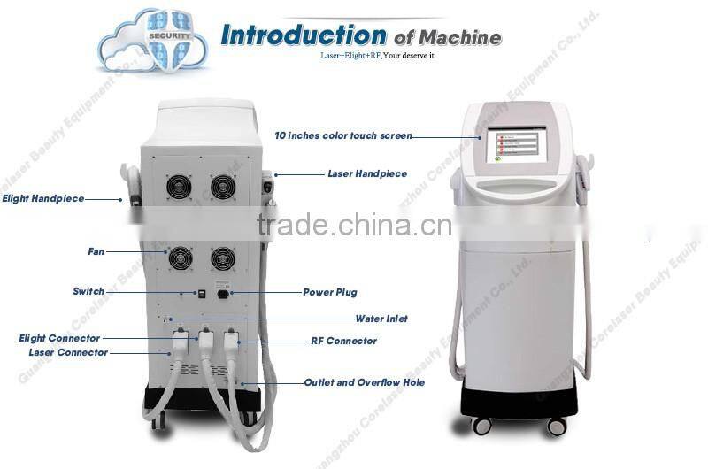 3 Handles Elight IPL RF Nd Yag Laser multiple beauty instrument