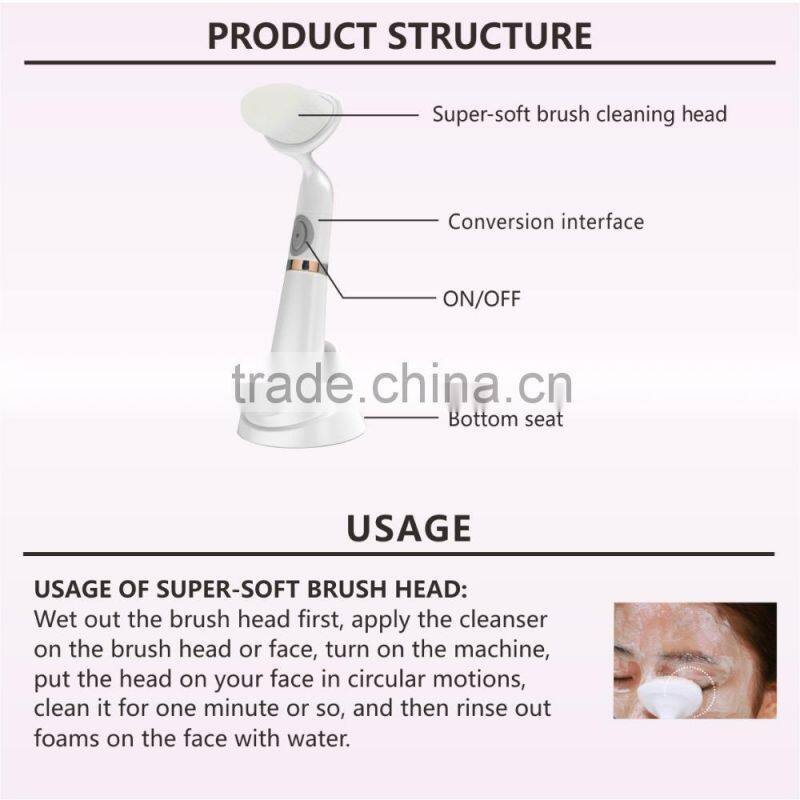 Skinyang mini cleansing brush like pobling sonic deep pore cleansing brush with batteries to operate
