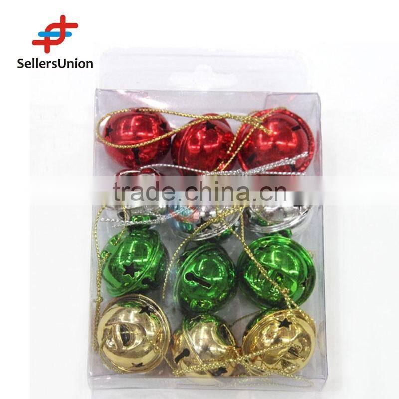 No.1 yiwu exporting commission agent wanted Christmas tree decoration promotional colorful christmas ball 12 pcs christmas bell