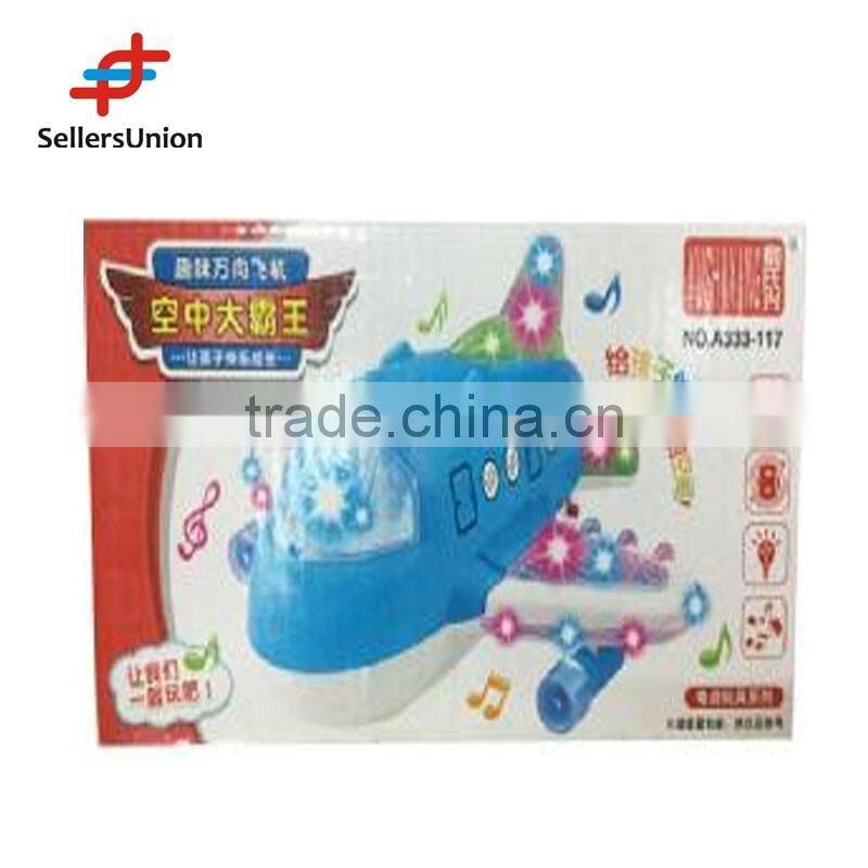 No.1 yiwu commission agent remote control electric toy car motors Blue electronic plane with light for kids 28*14*7CM