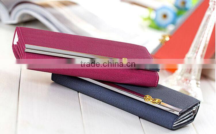 Fashion Women's Long Design Wallet PU Leather Cute Bowknot Wallet Ladies Purse