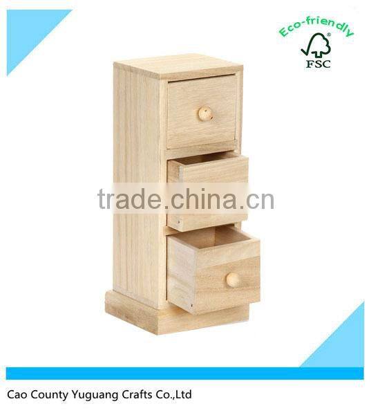 OEM Small Tower Wood Cabinet with Three Drawers