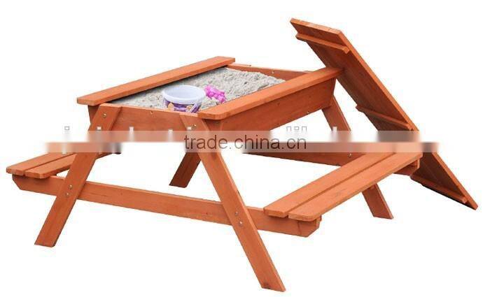 Outdoor Solid Wood Children Kids Sandpit Picnic table