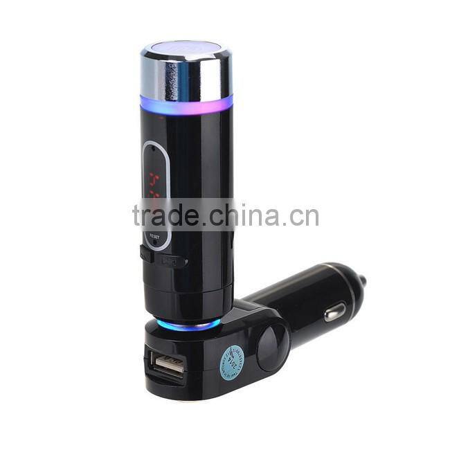 Handfree LED Display Wireless Bluetooth Car Kit FM Transmitter MP3 Player USB Charger For Samsung Iphone 6 Smartphone