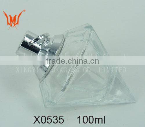 High quality empty perfume glass bottle factory triangle perfume bottle