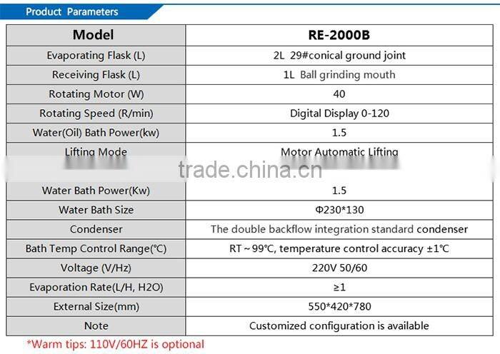 Labrotary Glass Water Distillation Apparatus Rotary Evaporator