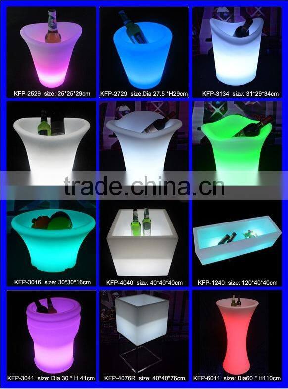 Stylish design led light up coffee bar table furniture with battery charge outdoor/indoor water/fireproof