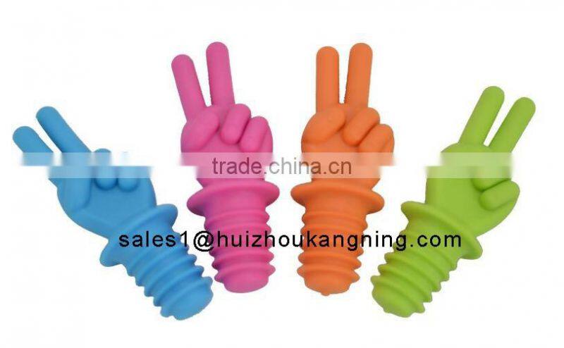 Peace Fingers Silicone Bottle Stoppers