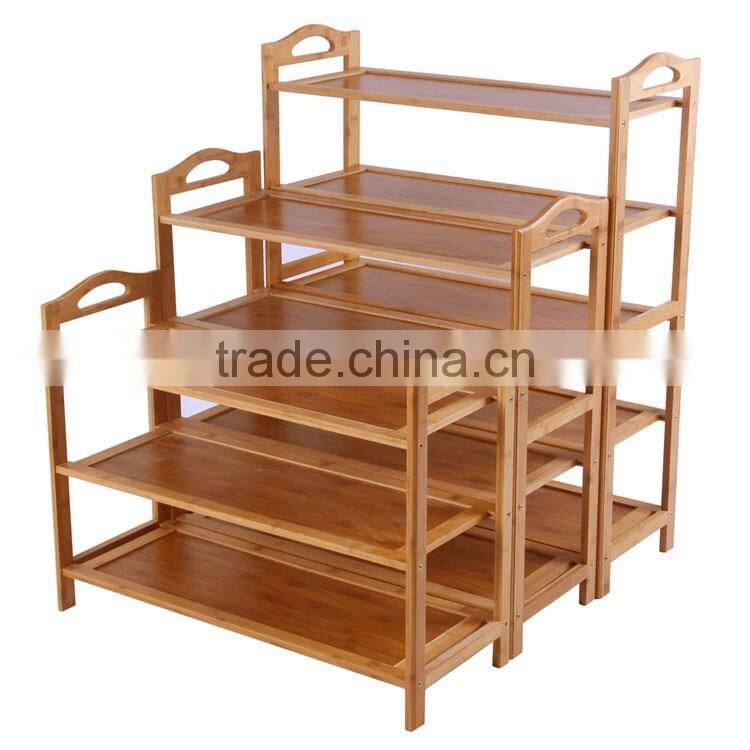 Expandable wooden shoe racks 3 tire space saving storage racks cabinet