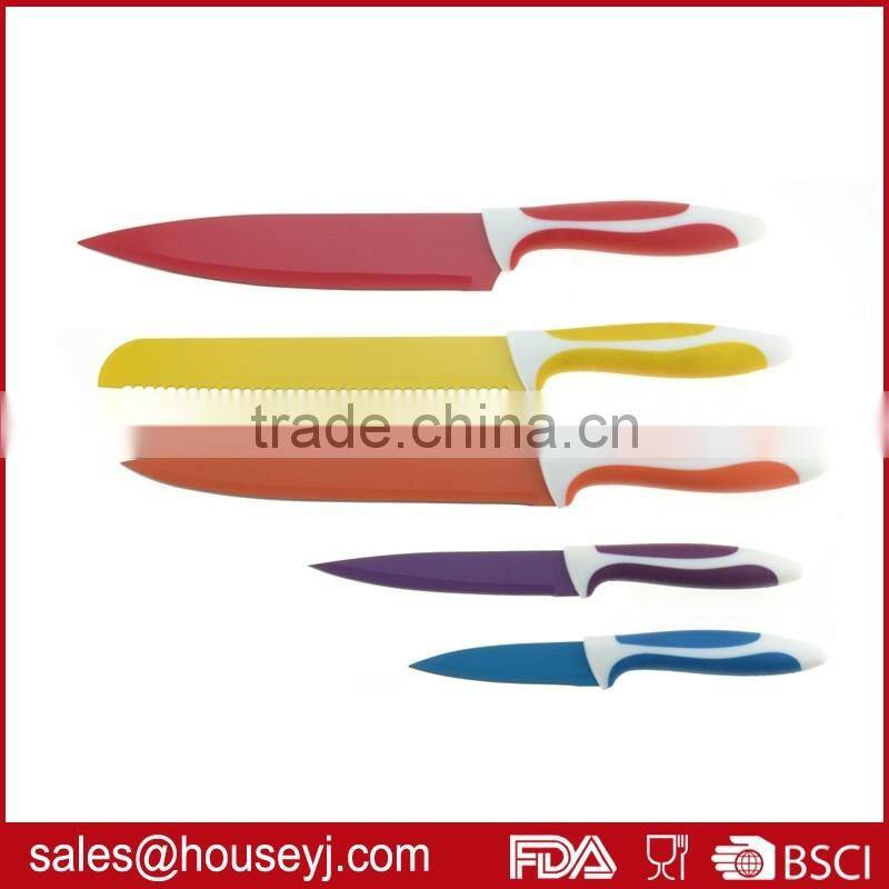Set of 5pcs knife set non stick color kitchen knife with EVA box packing colorful kitchen utensil
