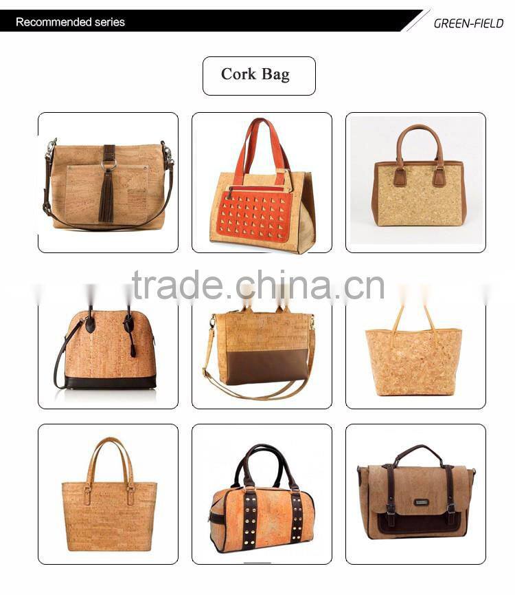 Custom Print Natural Portugal Rustic Cork Bag Handbag for ladies