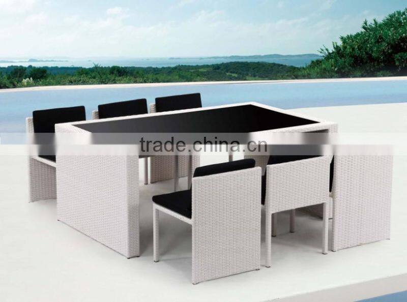 2017 Trade Assurance Top sale Space Saving All Weather Outdoor Rattan handmake garden table set furniture