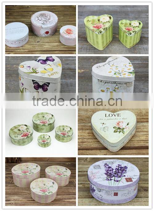 Inventory metal box, Christmas gifts packing,round empty decorative christmas gift box