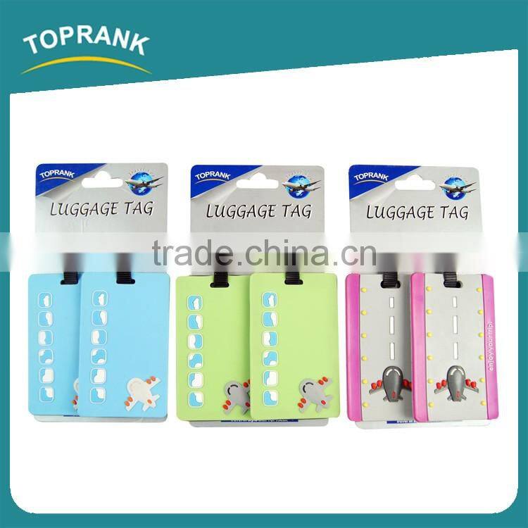 Toprank Cheap Price Customized Soft PVC Luggage Tag Printing Travel Baggage Tag Thermal Airline Luggage Tag