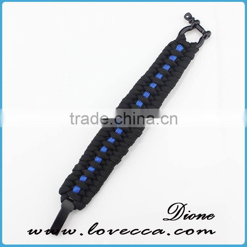 Stainless Steel Shackle Buckle Hiking Outdoor Survival Paracord Bracelet