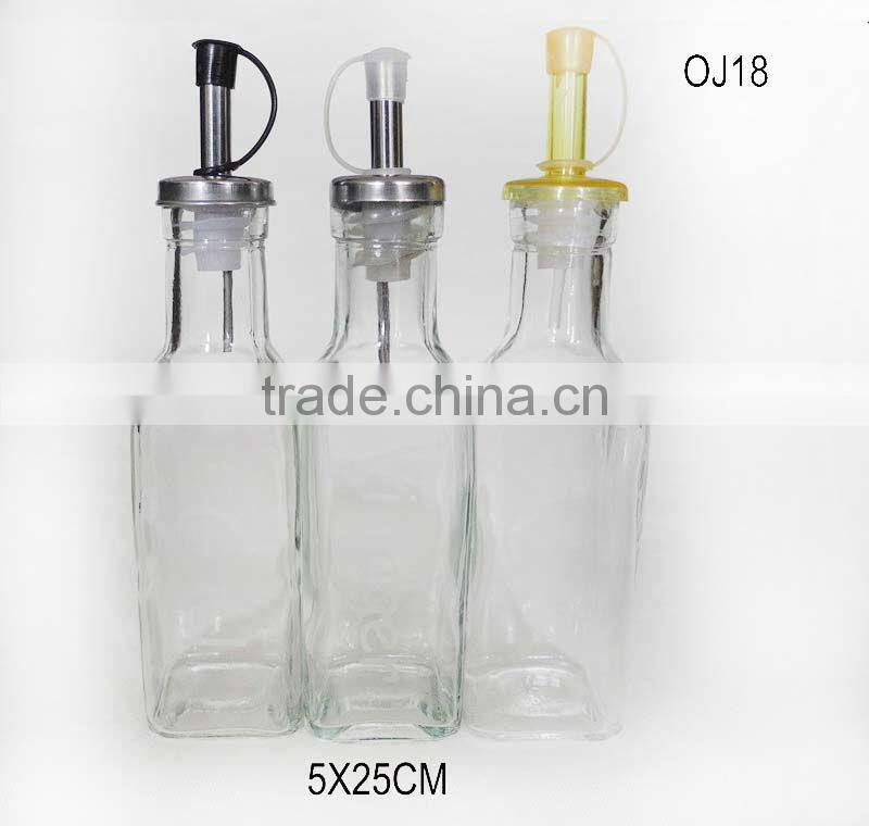 clear square glass oil soy vinegar dispenser bottle