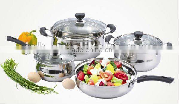 10pieces cookware set with glass lid and fashionable design