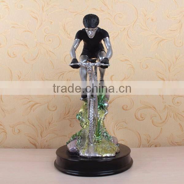 Wholesale resin model racing bicycle player scultpture sports medal