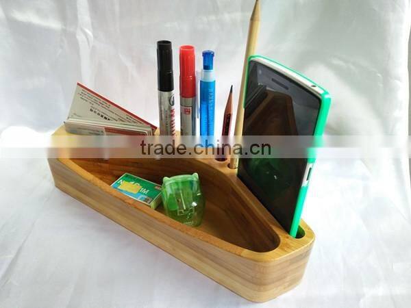 Cute design fashion bamboo table pen holder