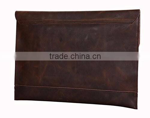Crazy Horse genuine Leather Clutch Briefcase Laptop Bag for MacBook Air or Apple Ipad