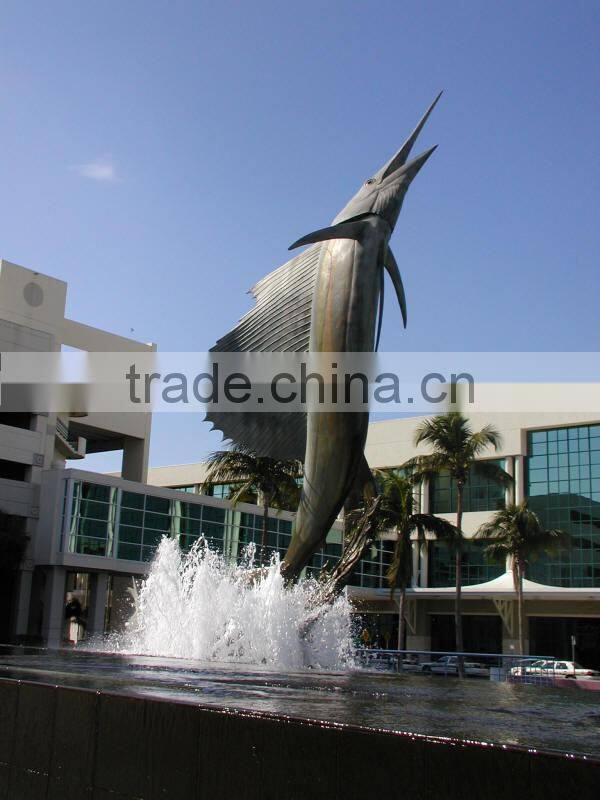 large outdoor copper sculptures bronze swordfish fountain for sale