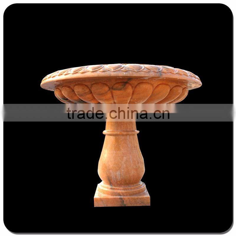 Low price garden decoration brown granite stone flowerpot