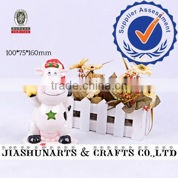 Cute Christmas Cow Ceramic Table Decorative Animals