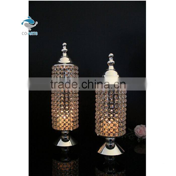 Hot selling sweet heart shape crystal table candlestick wedding