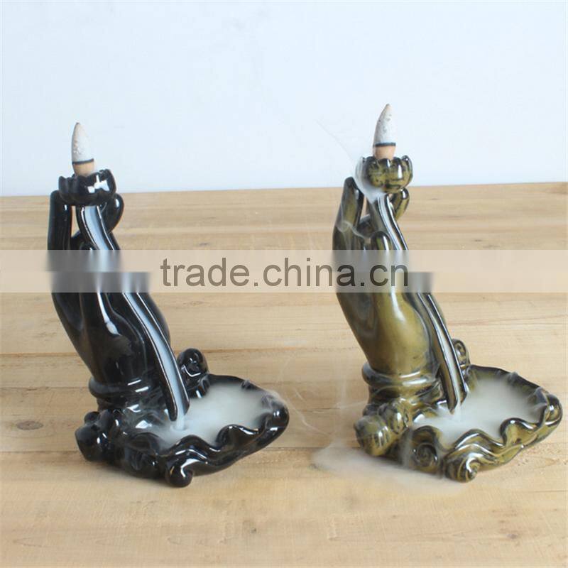 Home Decor Burner Buddhism Hand Backflow Incense Burner