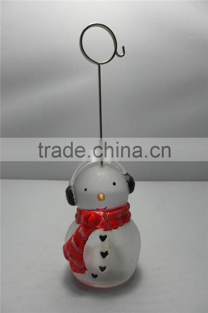 Snowman Memo Clips with Multicolor Molded Acrylic Based