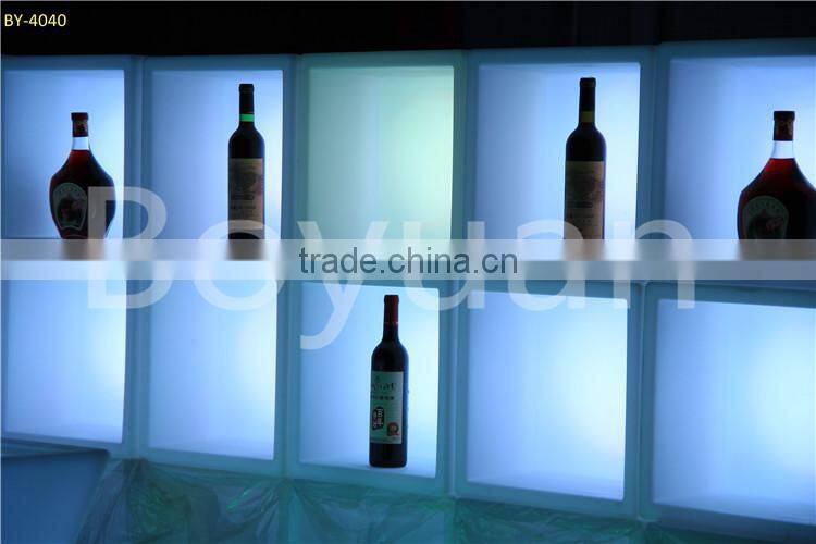 Night club sparking and romantic LED cube ice bucket, LED wine bucket, LED flower pot