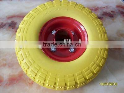 wheelbarrow tire 3.50-4/flat free tire /pu foam wheel