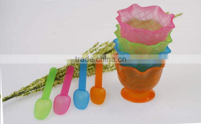 Colorful Ice Cream Bowl With Spoon Set