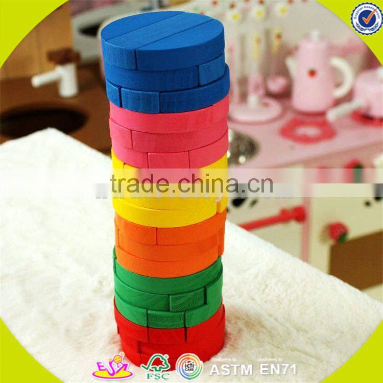 wholesale colorful baby stacking blocks wooden promotional bricks toy top fashion wooden baby stacking blocks toy W13D119