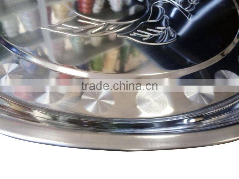 28cm High quality stainless steel round serving tray