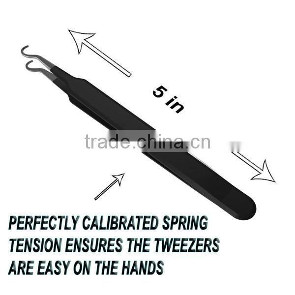 Premium Stainless Steel Bend Curved Blemish Extracto blackhead tweezer