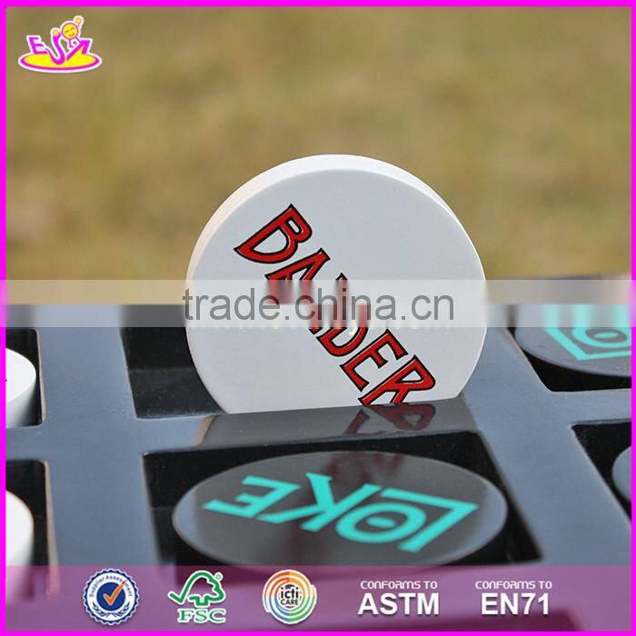 2017 New design funny kids toy wooden tic tac toe game W01B037