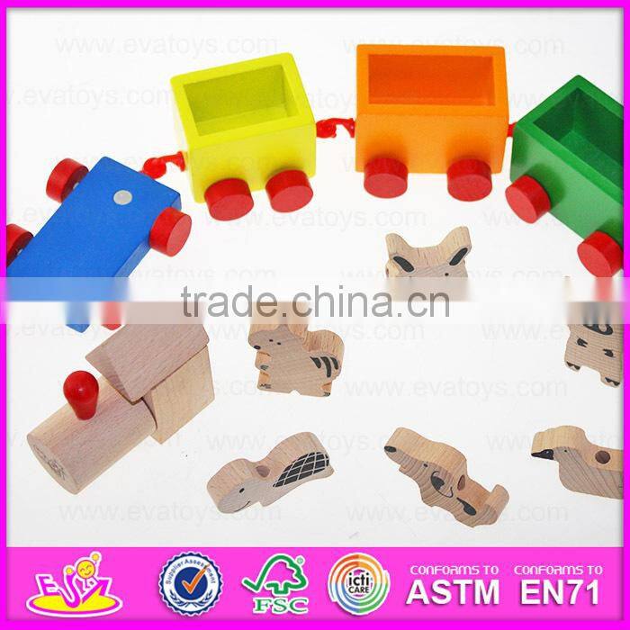 2015 Educational Kids wooden pull line toy,Funny play children wooden pull line toy,Hot sale Baby Pull Line Train Toys W05B088