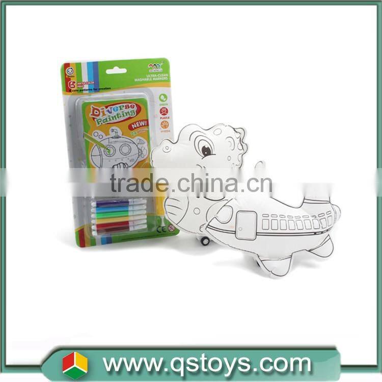 Most popular colored drawing DIY Inflatable dolphin and plane product for kids