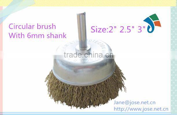 Steel Wire Wheel Brush Brass Wire Deburring shank circular wire brush