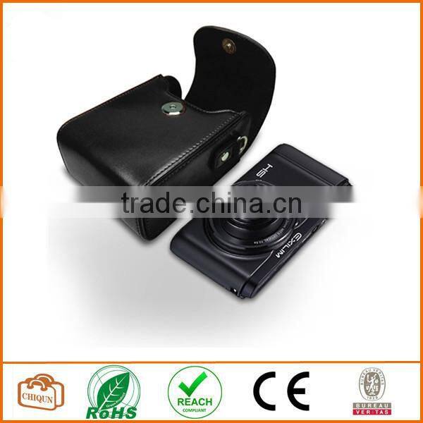 Protective Compact Case with Magnetic Closure and Strap Compatible with Digital Camera (Black)