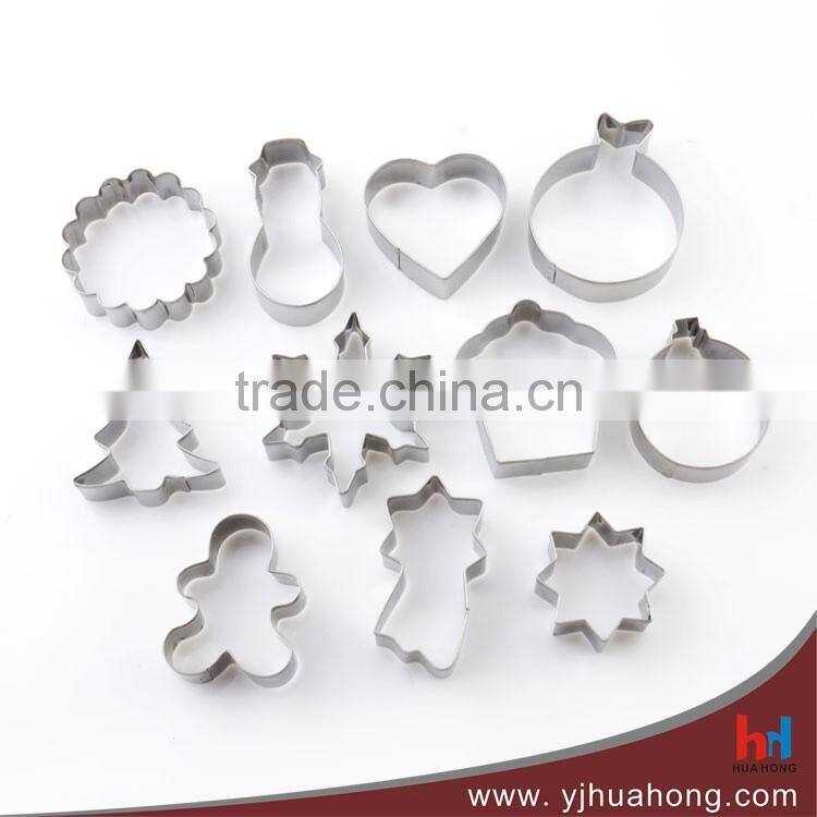2 Pcs Stainless Steel Apple Shaped Cookie Cutter Set,Biscuit Cutter Set (HCM-M28)