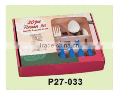 20 pcs stainless steel flatware set with pp handle