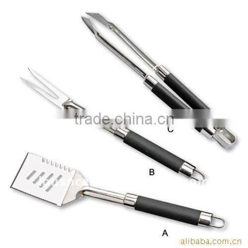 3 Piece Deluxe Barbecue Genius Tool Set&stainless steel BBQ Tool set