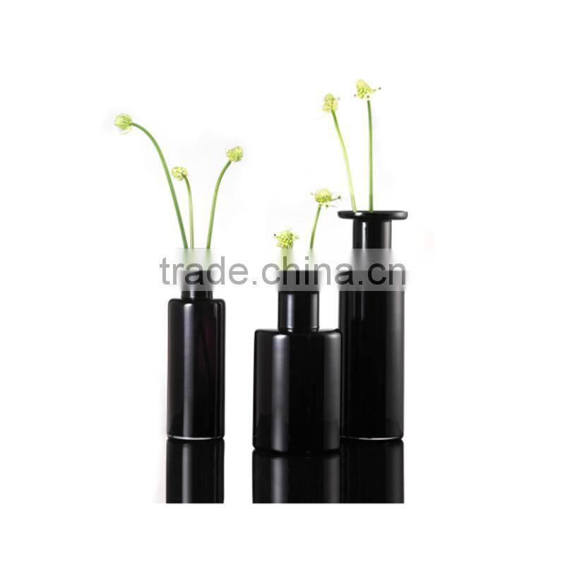 Wholesale European Black and White Flower Glass Vase