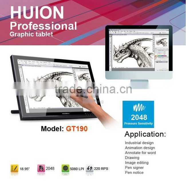 Huion GT-190 19 inch tft lcd graphic tablet interactive pen display for designer