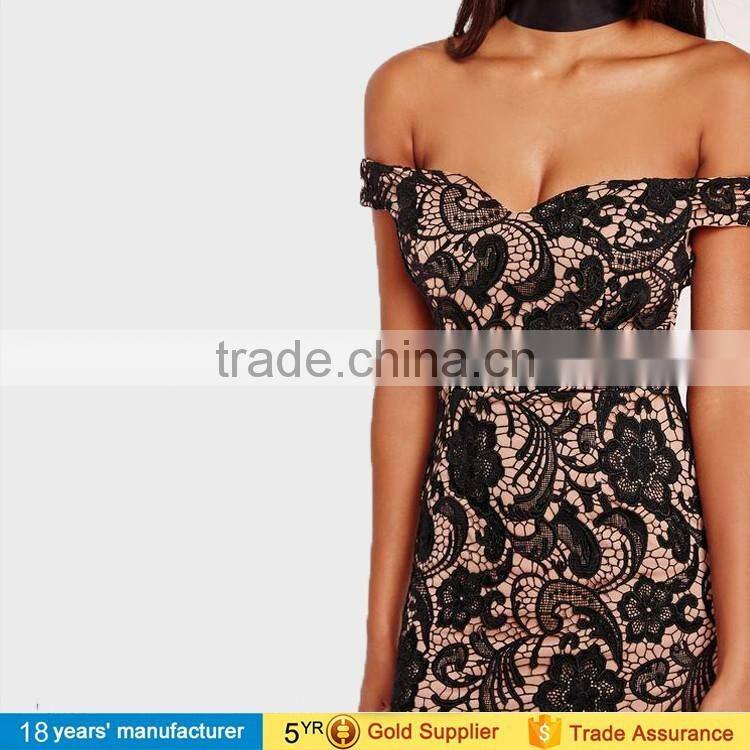 Latest vintage embroidered lace dress designs photos retro fit flare knee length cocktail women dresses 2017 evening party